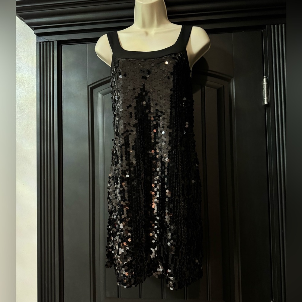 Black Large Sequins Dress